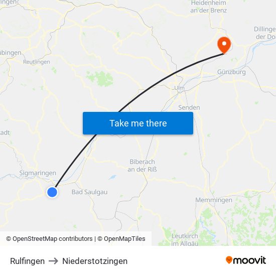 Rulfingen to Niederstotzingen map