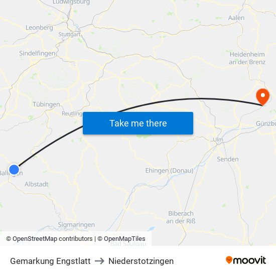 Gemarkung Engstlatt to Niederstotzingen map