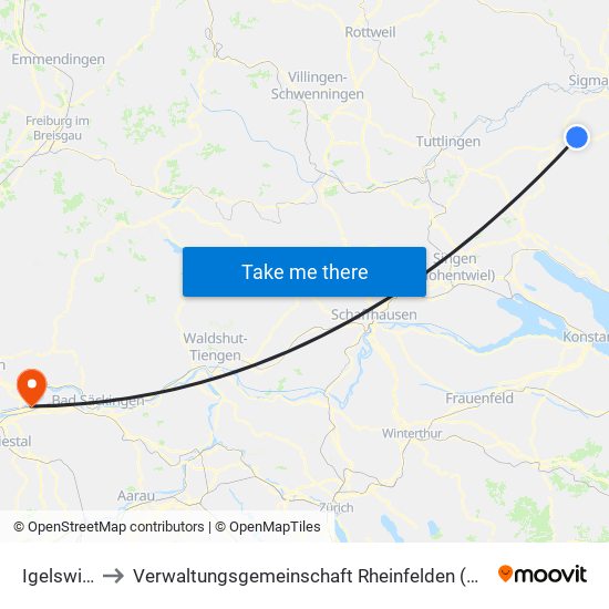 Igelswies to Verwaltungsgemeinschaft Rheinfelden (Baden) map