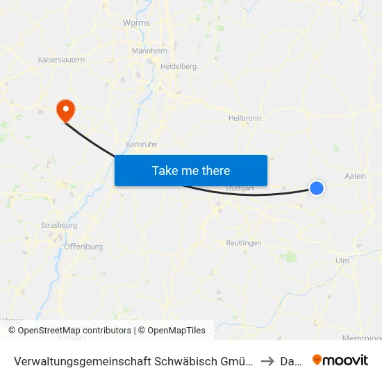 Verwaltungsgemeinschaft Schwäbisch Gmünd to Dahn map