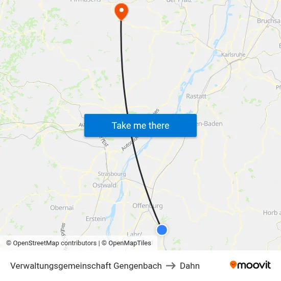 Verwaltungsgemeinschaft Gengenbach to Dahn map