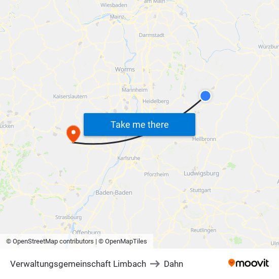Verwaltungsgemeinschaft Limbach to Dahn map