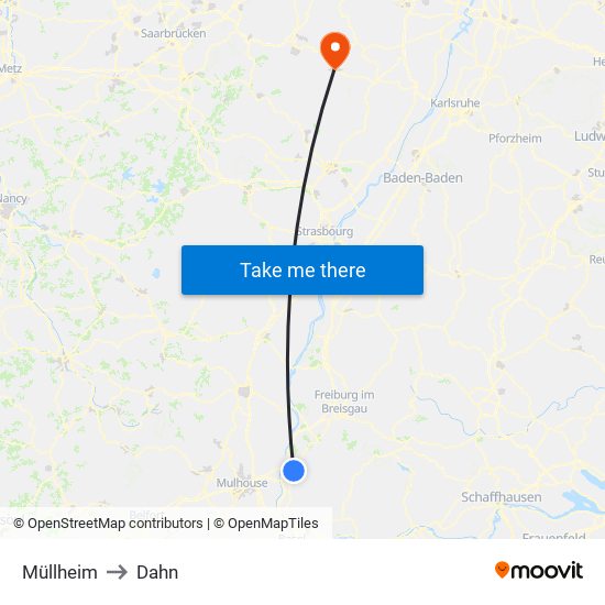 Müllheim to Dahn map
