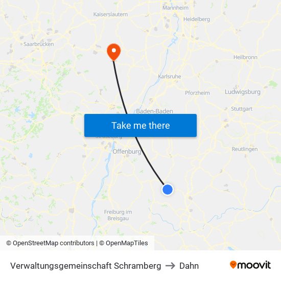 Verwaltungsgemeinschaft Schramberg to Dahn map