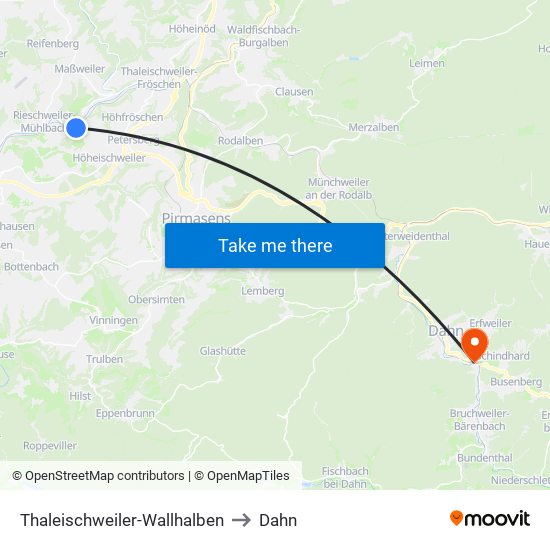 Thaleischweiler-Wallhalben to Dahn map