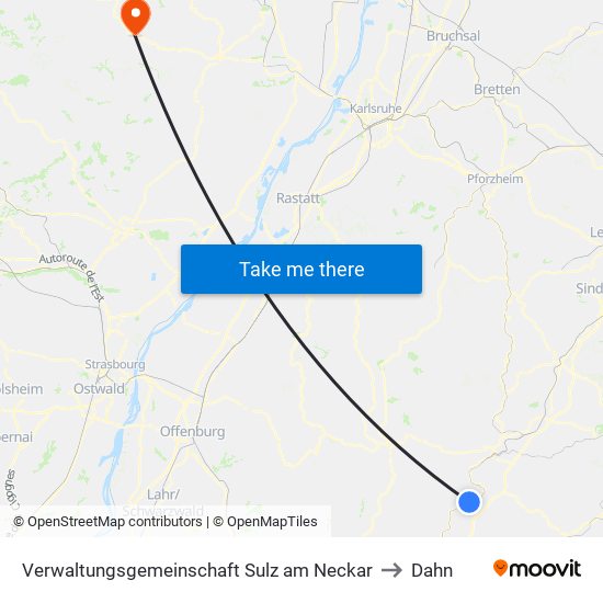 Verwaltungsgemeinschaft Sulz am Neckar to Dahn map