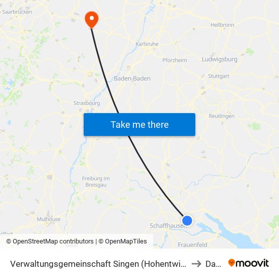 Verwaltungsgemeinschaft Singen (Hohentwiel) to Dahn map