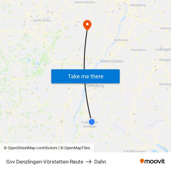 Gvv Denzlingen-Vörstetten-Reute to Dahn map