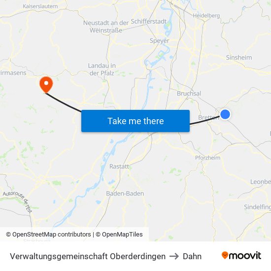 Verwaltungsgemeinschaft Oberderdingen to Dahn map