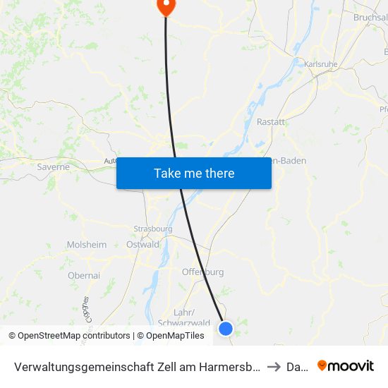 Verwaltungsgemeinschaft Zell am Harmersbach to Dahn map