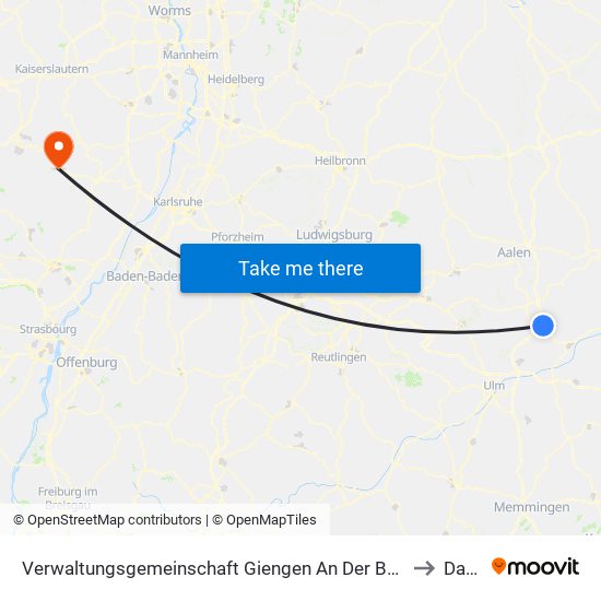 Verwaltungsgemeinschaft Giengen An Der Brenz to Dahn map