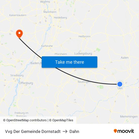 Vvg Der Gemeinde Dornstadt to Dahn map