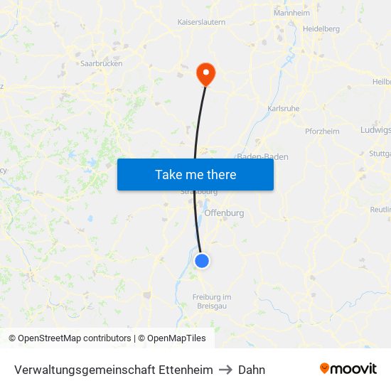 Verwaltungsgemeinschaft Ettenheim to Dahn map