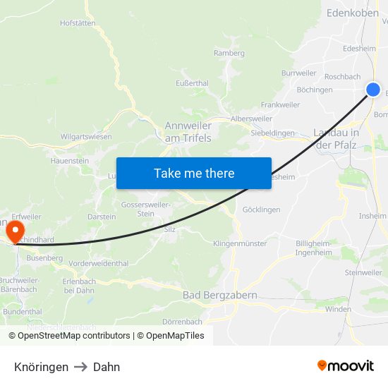 Knöringen to Dahn map