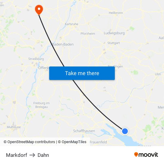 Markdorf to Dahn map