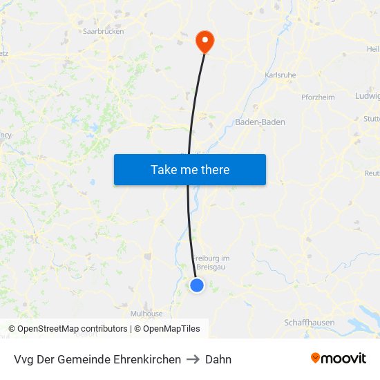 Vvg Der Gemeinde Ehrenkirchen to Dahn map