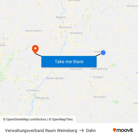 Verwaltungsverband Raum Weinsberg to Dahn map