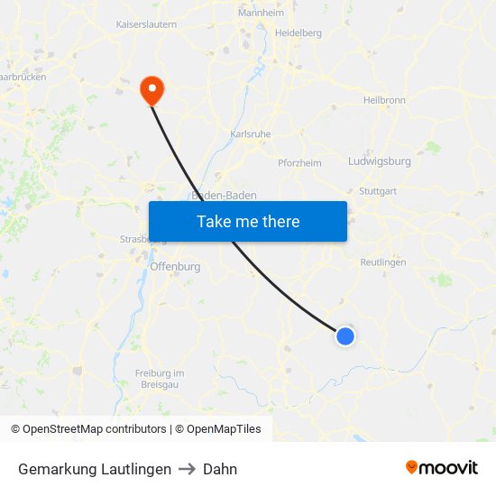 Gemarkung Lautlingen to Dahn map