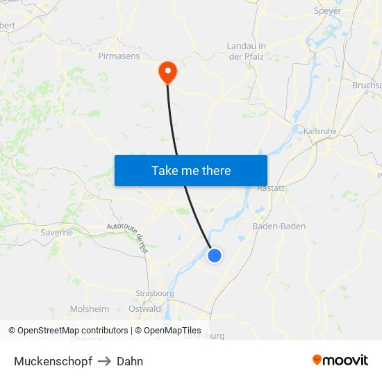 Muckenschopf to Dahn map