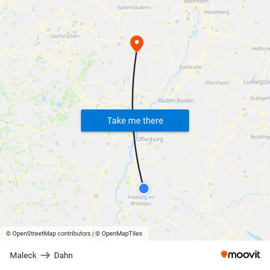 Maleck to Dahn map