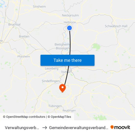 Verwaltungsverband Flein-Talheim to Gemeindeverwaltungsverband Waldenbuch / Steinenbronn map