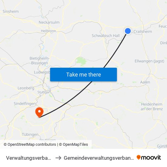 Verwaltungsverband Ilshofen-Vellberg to Gemeindeverwaltungsverband Waldenbuch / Steinenbronn map