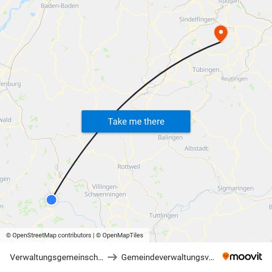 Verwaltungsgemeinschaft Furtwangen Im Schwarzwald to Gemeindeverwaltungsverband Waldenbuch / Steinenbronn map