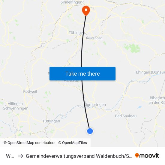 Wald to Gemeindeverwaltungsverband Waldenbuch / Steinenbronn map