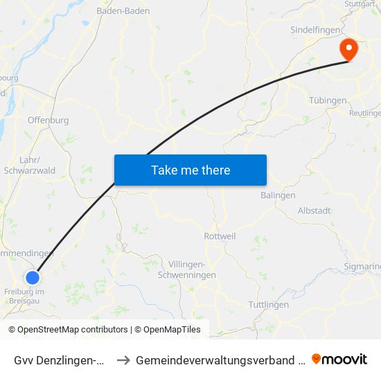 Gvv Denzlingen-Vörstetten-Reute to Gemeindeverwaltungsverband Waldenbuch / Steinenbronn map