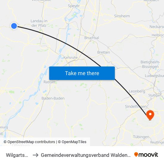 Wilgartswiesen to Gemeindeverwaltungsverband Waldenbuch / Steinenbronn map