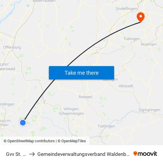 Gvv St. Peter to Gemeindeverwaltungsverband Waldenbuch / Steinenbronn map
