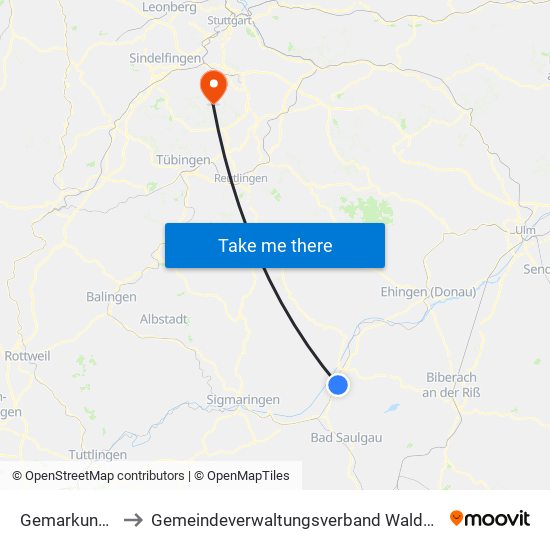 Gemarkung Neufra to Gemeindeverwaltungsverband Waldenbuch / Steinenbronn map