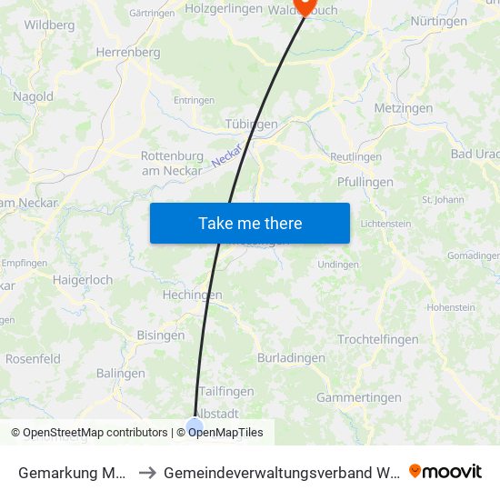 Gemarkung Margrethausen to Gemeindeverwaltungsverband Waldenbuch / Steinenbronn map