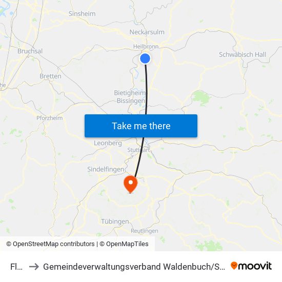 Flein to Gemeindeverwaltungsverband Waldenbuch / Steinenbronn map