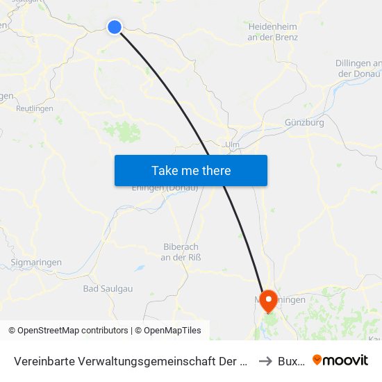 Vereinbarte Verwaltungsgemeinschaft Der Stadt Ebersbach An Der Fils to Buxheim map