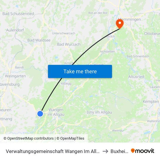 Verwaltungsgemeinschaft Wangen Im Allgäu to Buxheim map