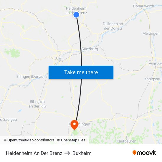 Heidenheim An Der Brenz to Buxheim map