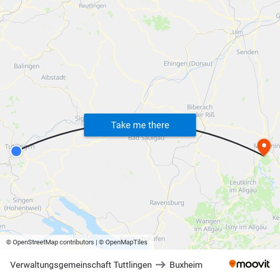 Verwaltungsgemeinschaft Tuttlingen to Buxheim map