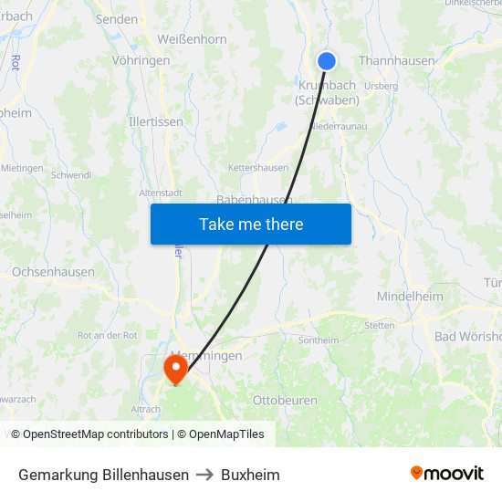 Gemarkung Billenhausen to Buxheim map