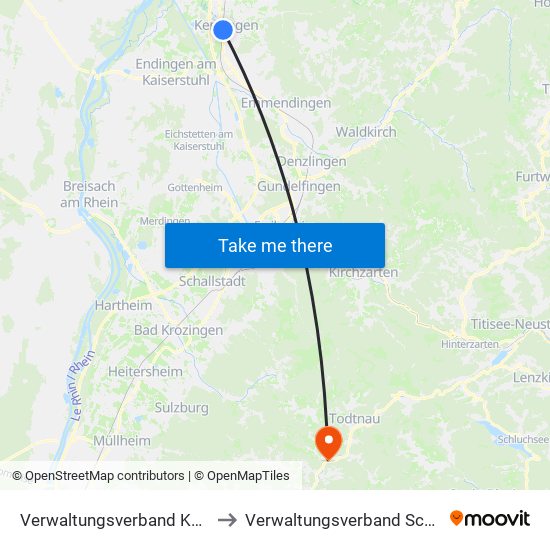 Verwaltungsverband Kenzingen-Herbolzheim to Verwaltungsverband Schönau Im Schwarzwald map