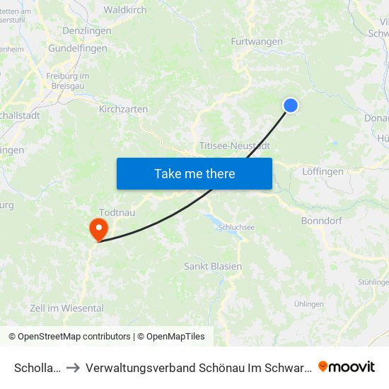 Schollach to Verwaltungsverband Schönau Im Schwarzwald map