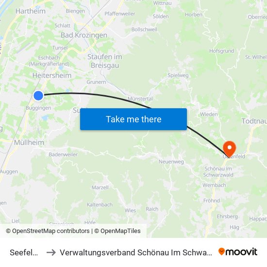 Seefelden to Verwaltungsverband Schönau Im Schwarzwald map