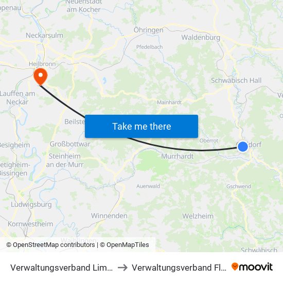 Verwaltungsverband Limpurger Land to Verwaltungsverband Flein-Talheim map