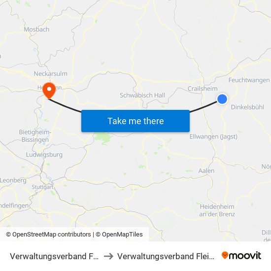 Verwaltungsverband Fichtenau to Verwaltungsverband Flein-Talheim map