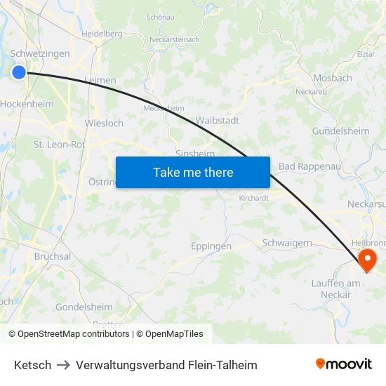 Ketsch to Verwaltungsverband Flein-Talheim map