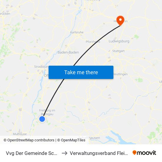 Vvg Der Gemeinde Schallstadt to Verwaltungsverband Flein-Talheim map