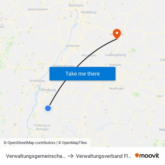 Verwaltungsgemeinschaft Seelbach to Verwaltungsverband Flein-Talheim map