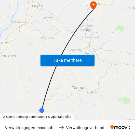 Verwaltungsgemeinschaft Sulz am Neckar to Verwaltungsverband Flein-Talheim map