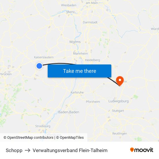 Schopp to Verwaltungsverband Flein-Talheim map