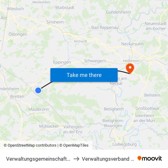 Verwaltungsgemeinschaft Oberderdingen to Verwaltungsverband Flein-Talheim map